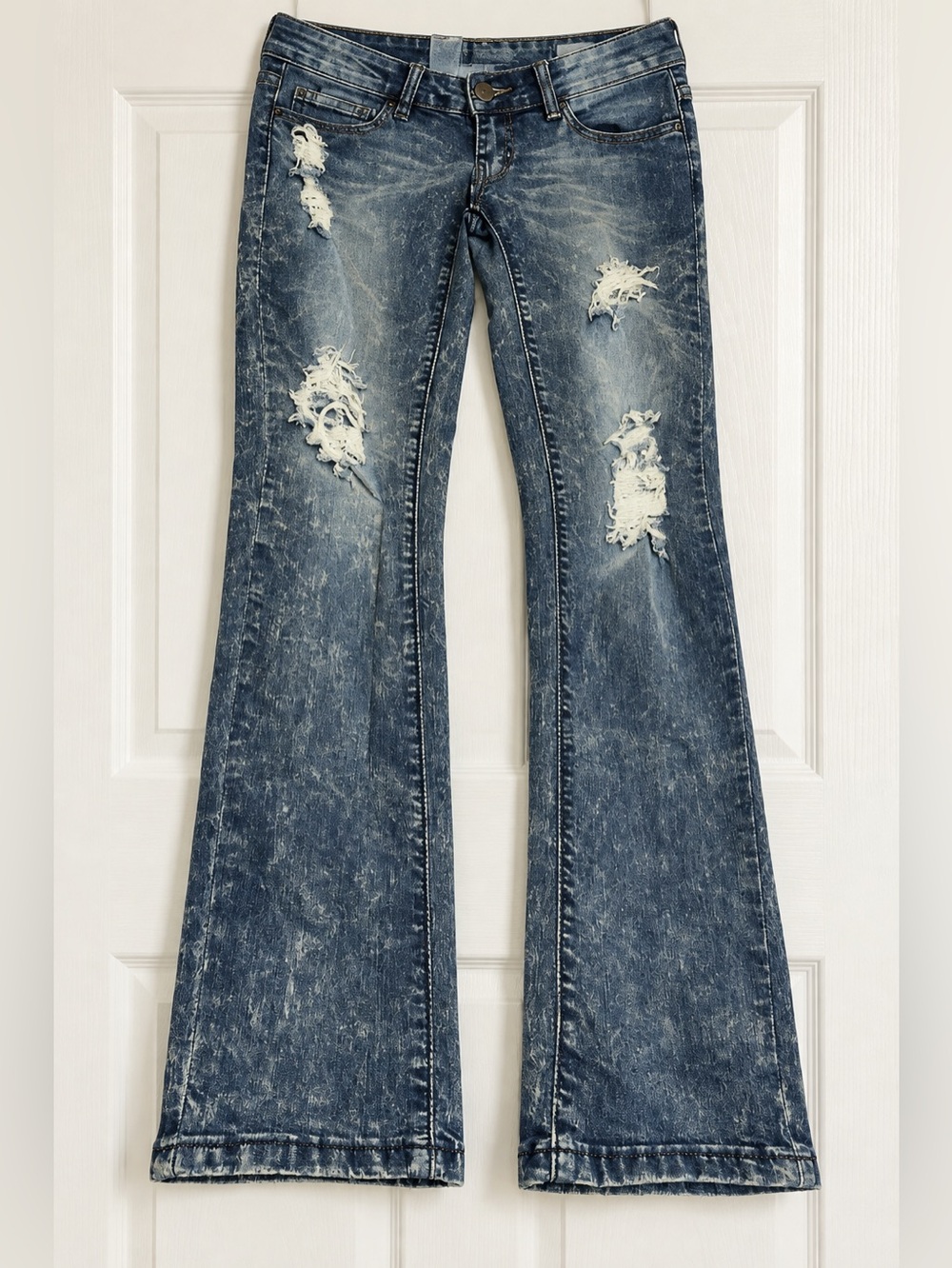 Machine Jeans Women’s Size 28 Y2K Distressed Acid Wash Bootcut Flare Jeans NWT